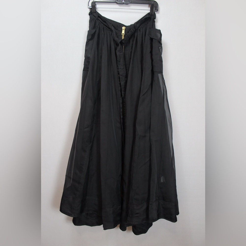 Anthropologie Black Sheer Parachute Skirt Gorpcore Goth Grunge Festival street
